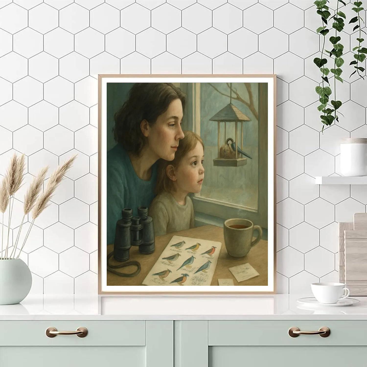 Mother And Child Window Birdwatch painting number kit