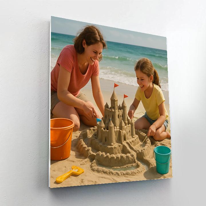 Mother And Child Sandcastle Architects Number painting