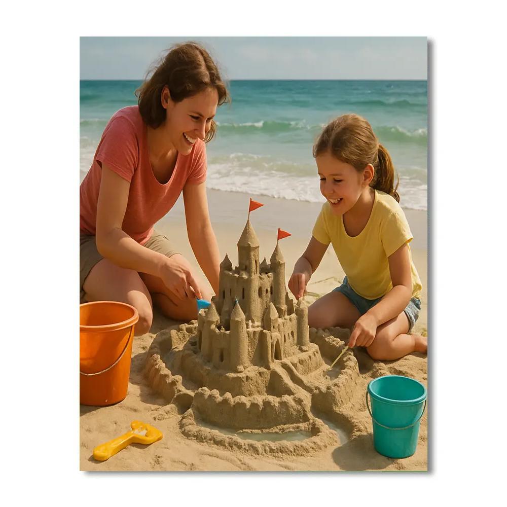Mother And Child Sandcastle Architects Number painting