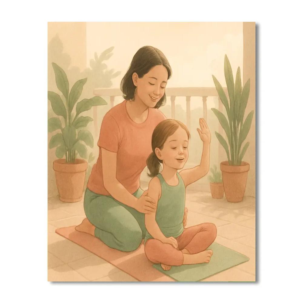 Mother And Child Yoga Flow DIY paint by numbers