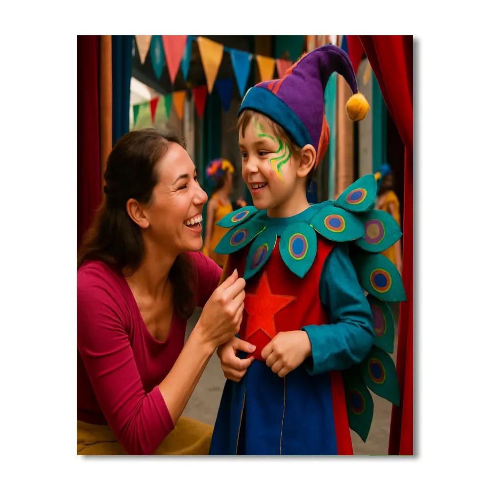 Mom And Me Costume Parade Paint by numbers art