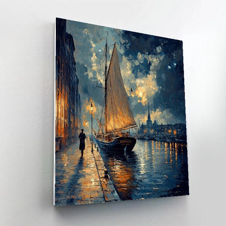 Rembrandt Inspired Harbor At Dusk Numbered painting kits