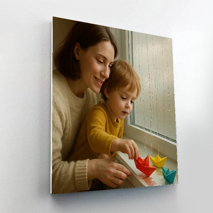 Rainy Window Paper Boats Paint by numbers kits