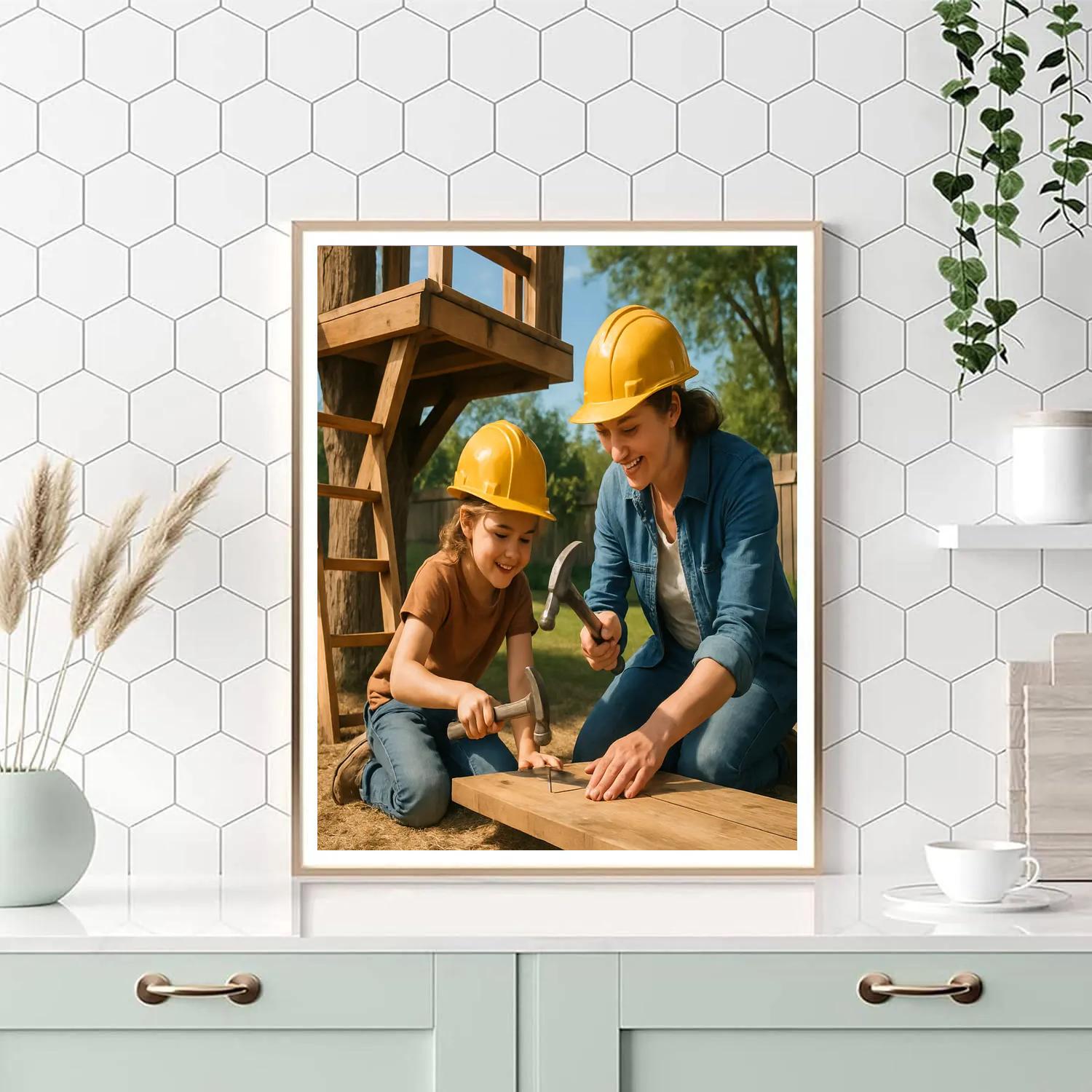 Mother And Child Treehouse Build paint by color