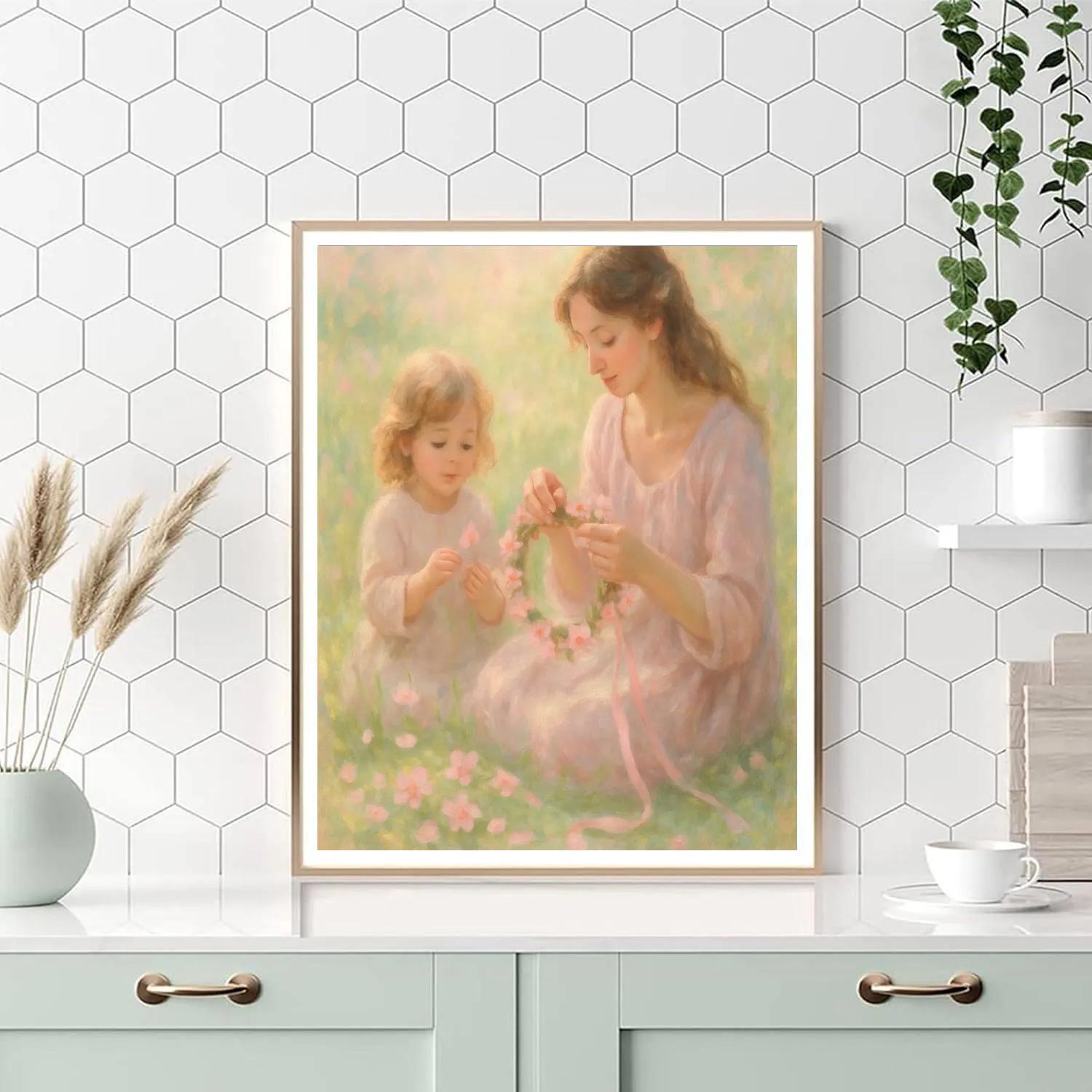 Mother And Child Flower Crown Paint by numbers kits