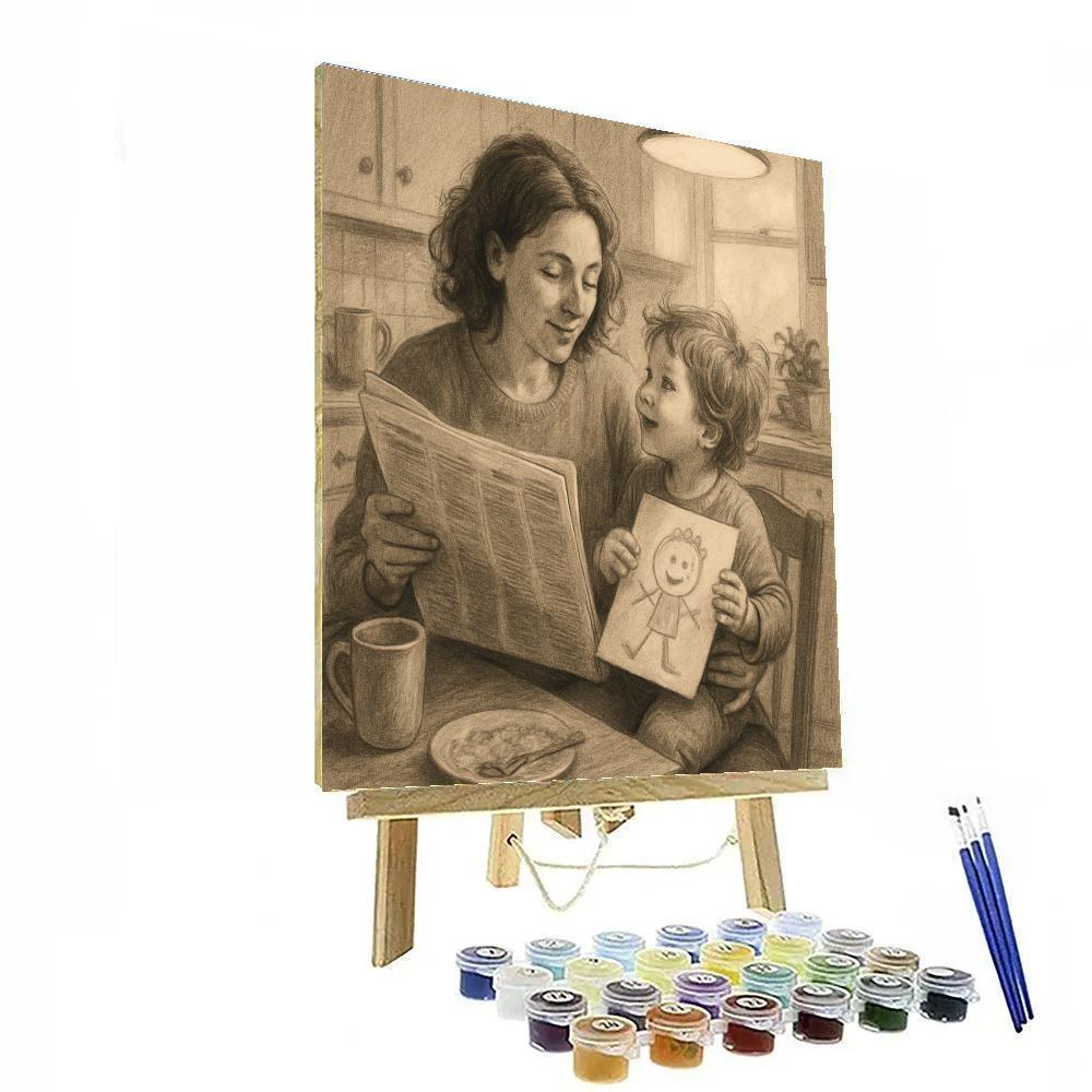 Morning Newspaper And Coffee paint by number