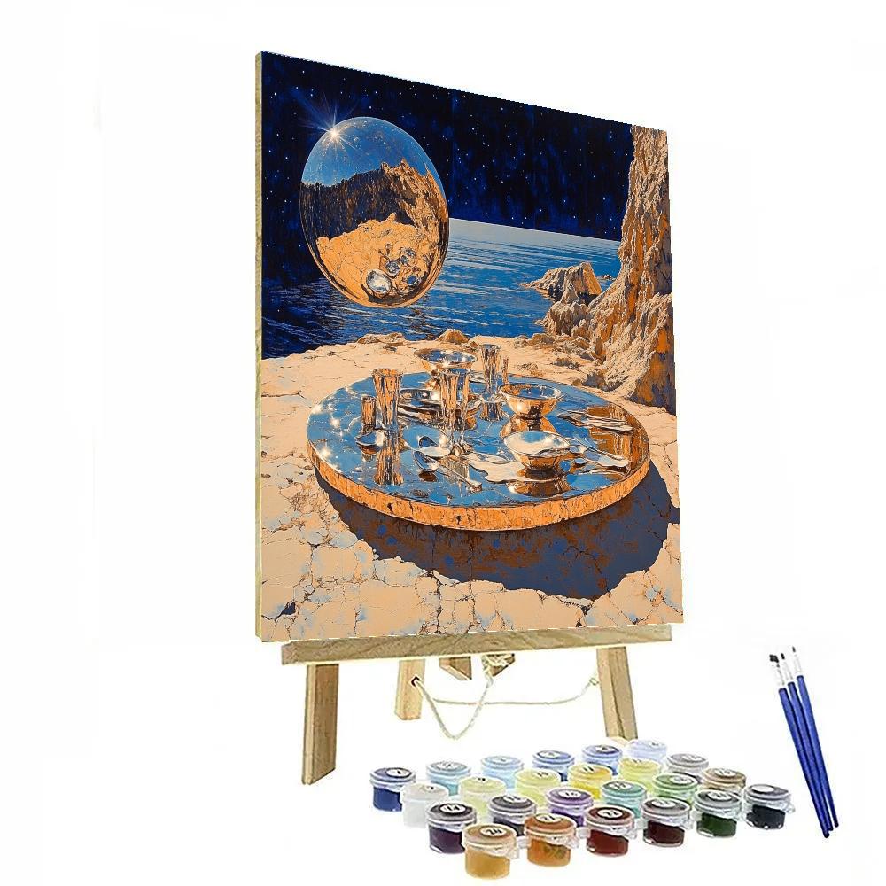Salvador Dali Inspired Lunar Picnic painting number kit