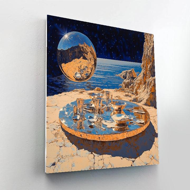 Salvador Dali Inspired Lunar Picnic painting number kit