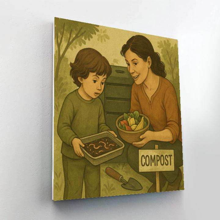 Mother And Child Gardening Compost paint by numbers