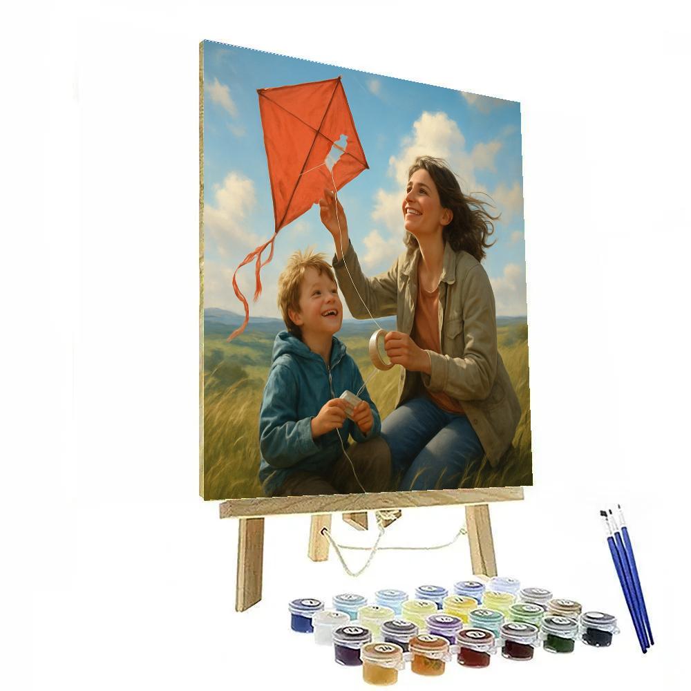 Mother And Child Kite Repair Numbered painting kits