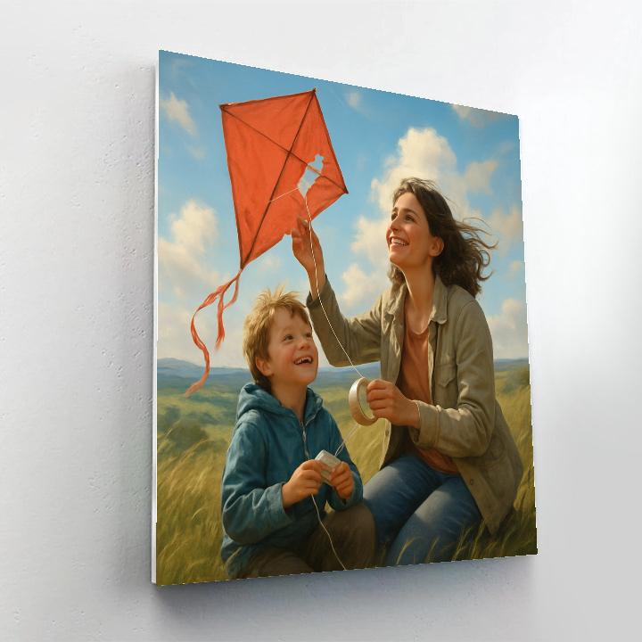 Mother And Child Kite Repair Numbered painting kits
