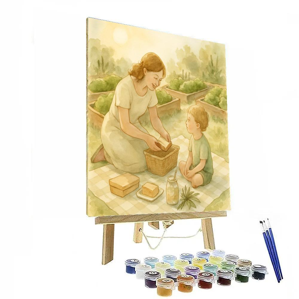 Mom And Me Garden Picnic Numbered painting kits