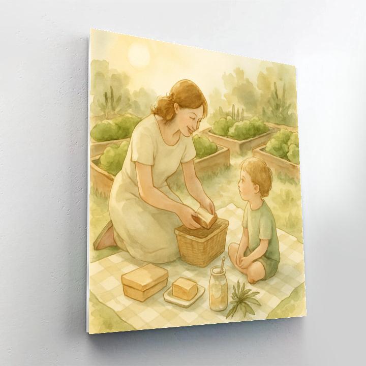Mom And Me Garden Picnic Numbered painting kits