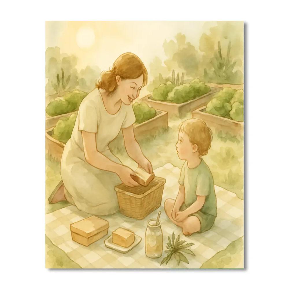 Mom And Me Garden Picnic Numbered painting kits