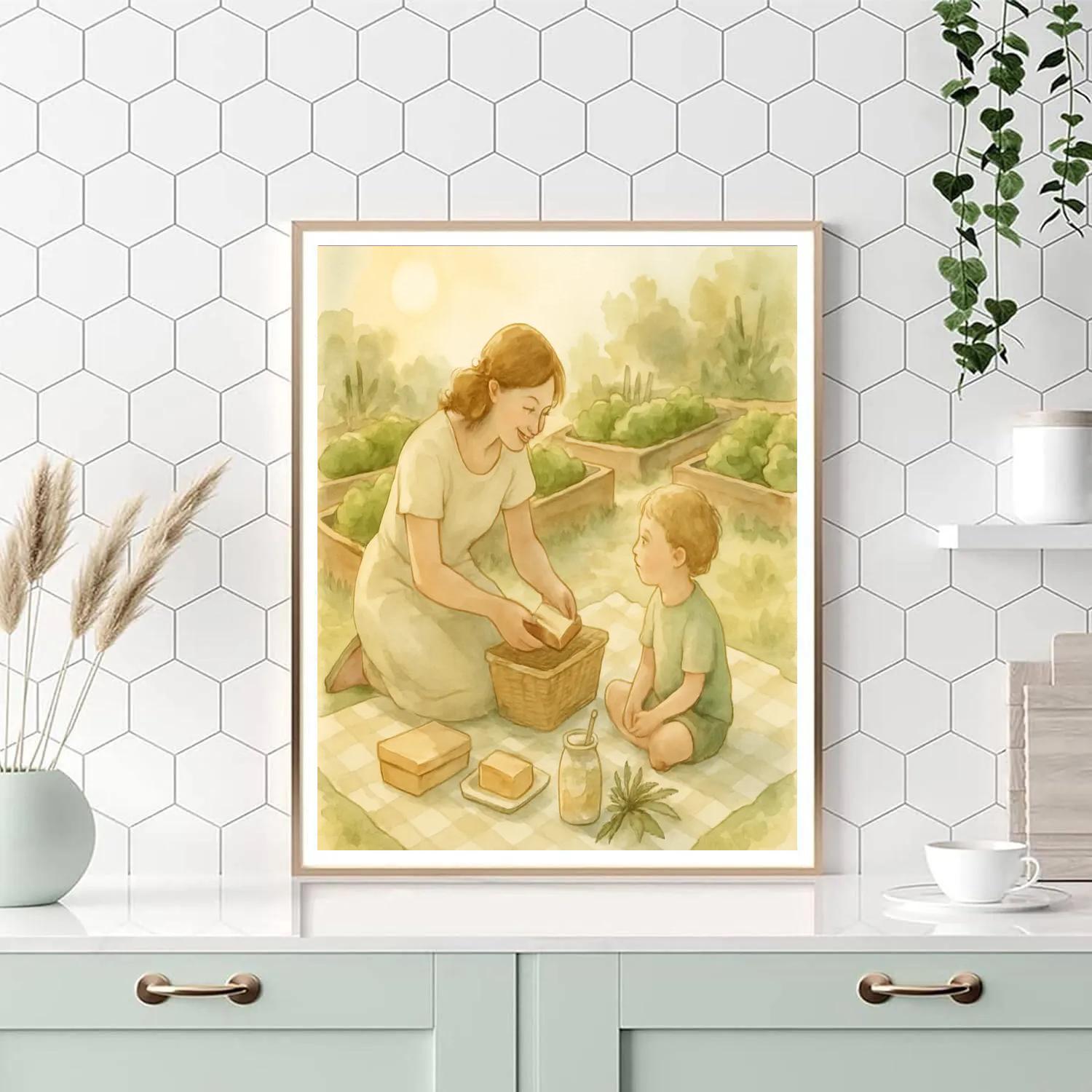 Mom And Me Garden Picnic Numbered painting kits