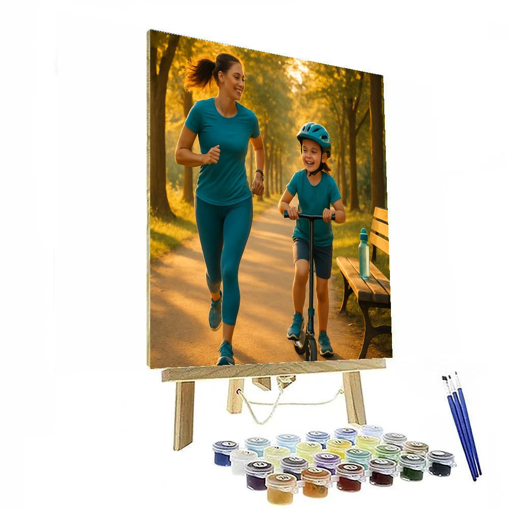 Mother And Child Morning Run painting number kit