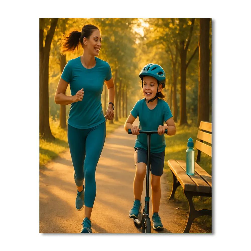Mother And Child Morning Run painting number kit