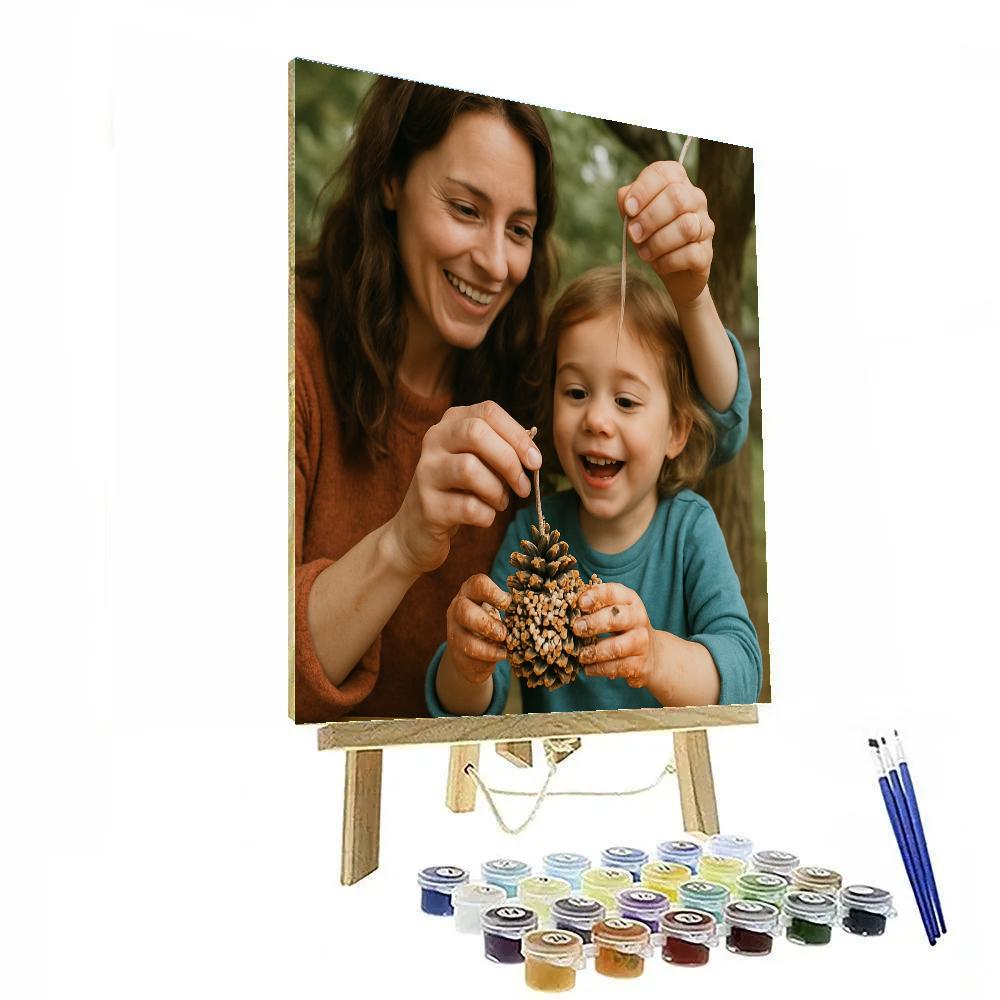 Mother And Child DIY Bird Feeder Paint by numbers art