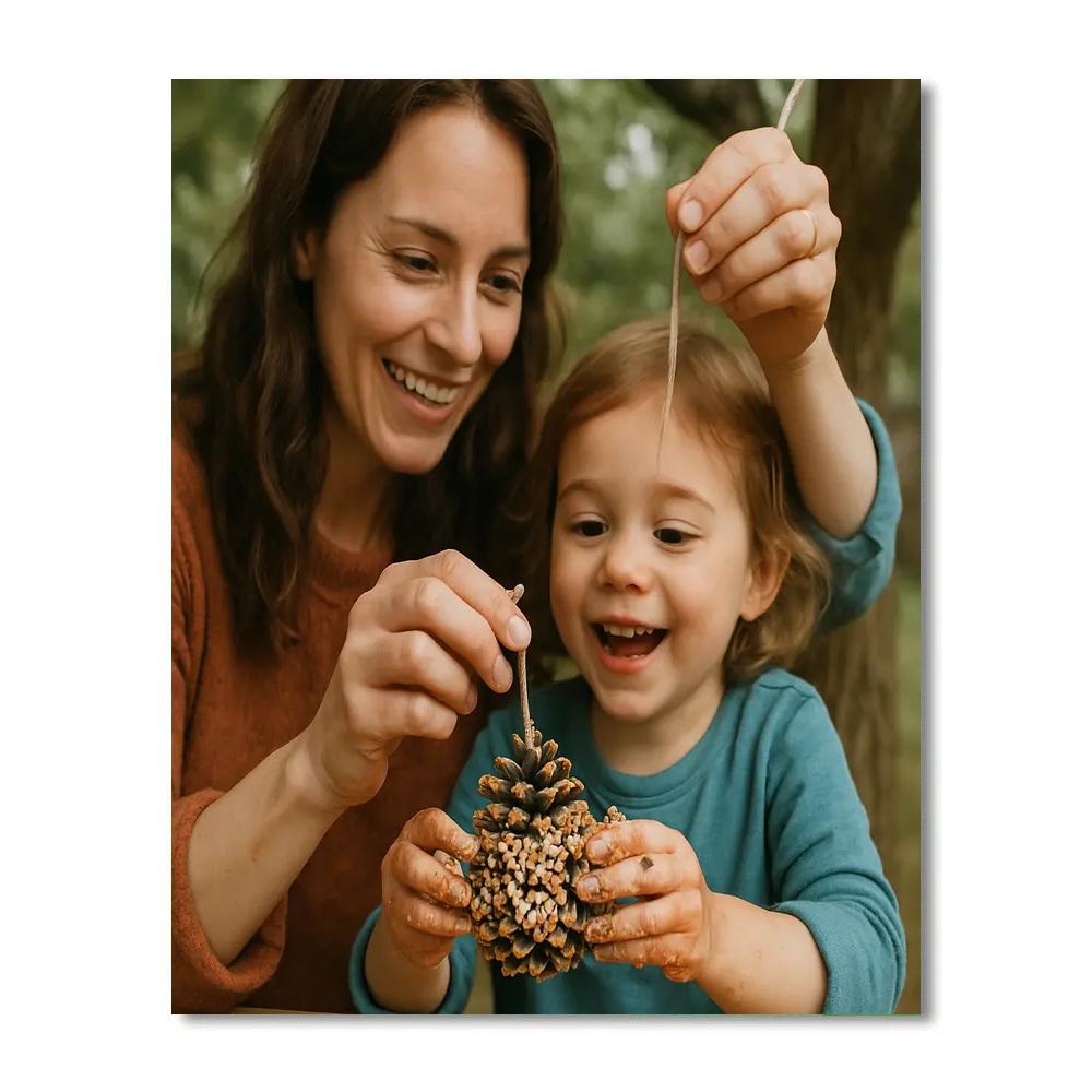 Mother And Child DIY Bird Feeder Paint by numbers art