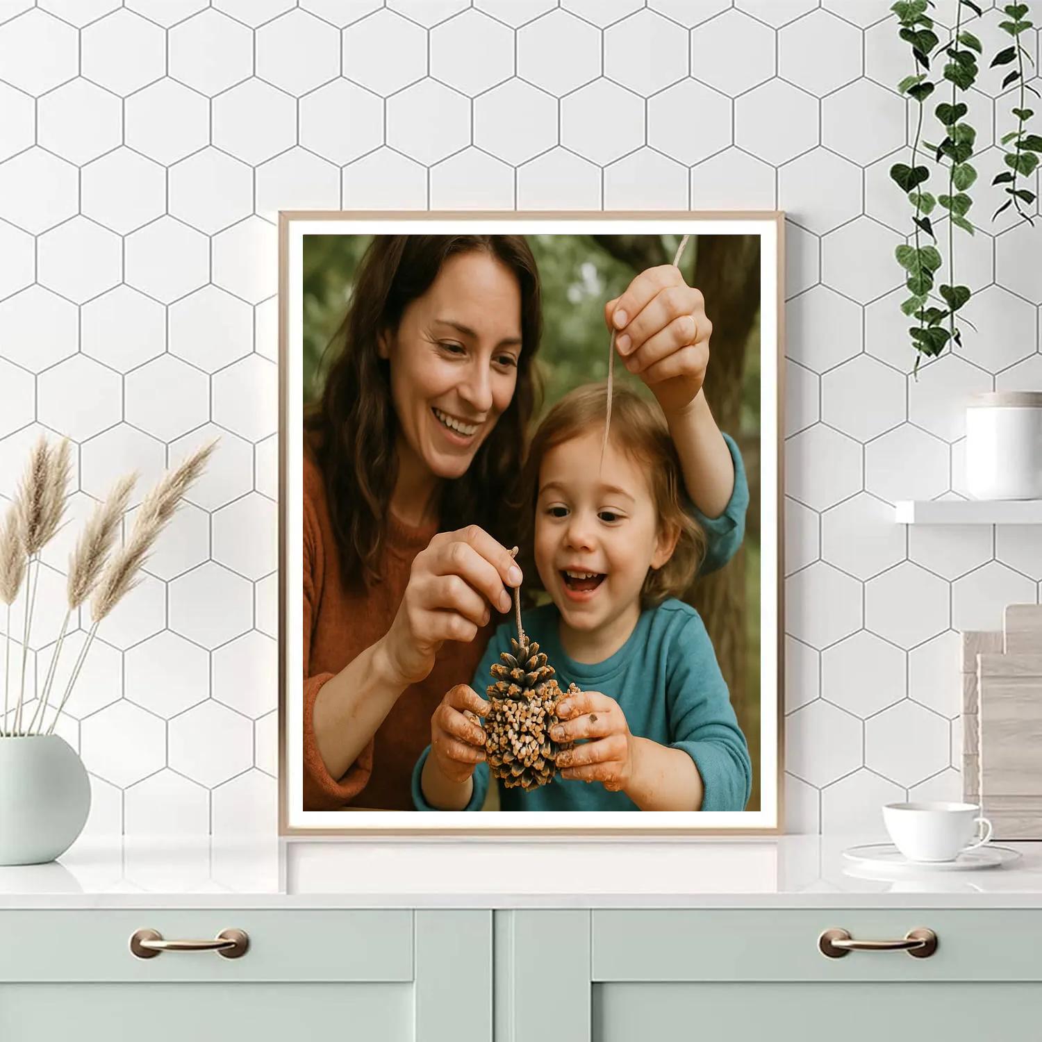 Mother And Child DIY Bird Feeder Paint by numbers art