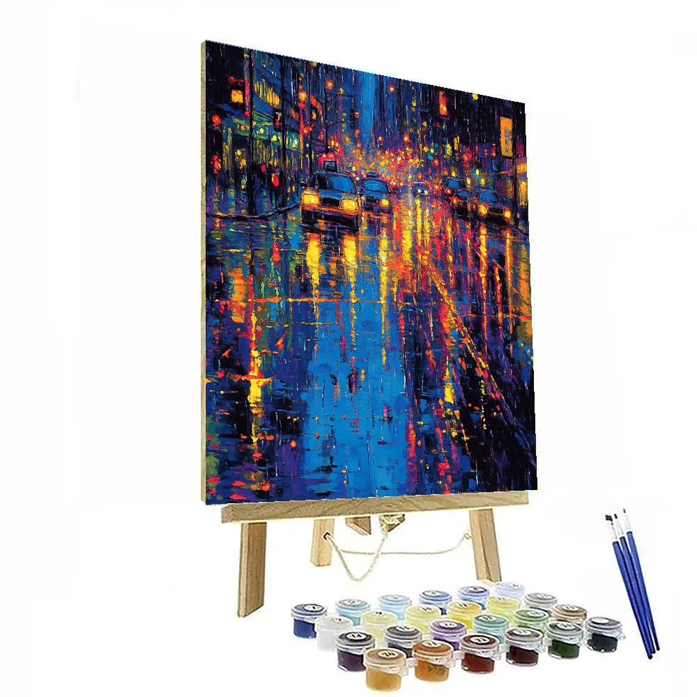 Jackson Pollock Inspired Rainy Street paint by number