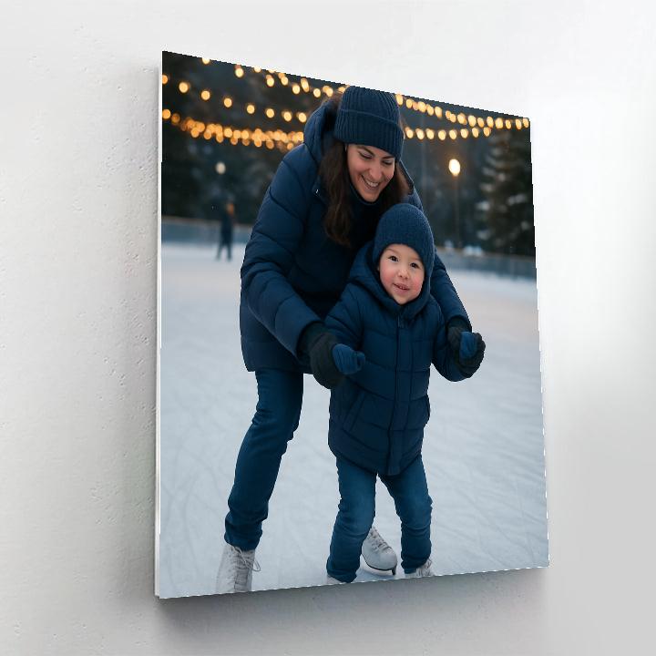 Mother And Child Ice Skating Hold paint by color