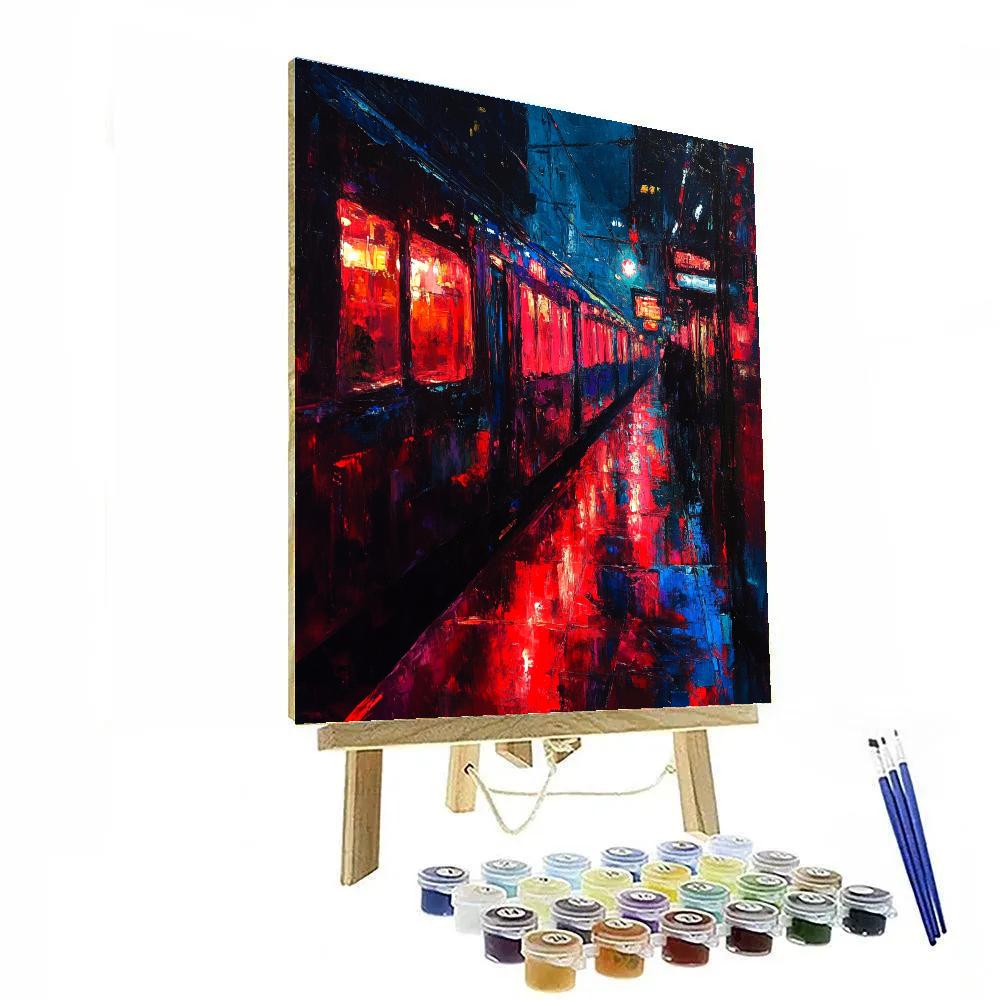 Edvard Munch Inspired Midnight Train DIY paint by numbers
