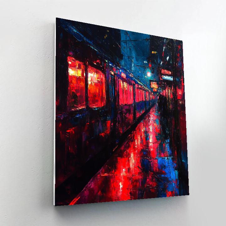 Edvard Munch Inspired Midnight Train DIY paint by numbers