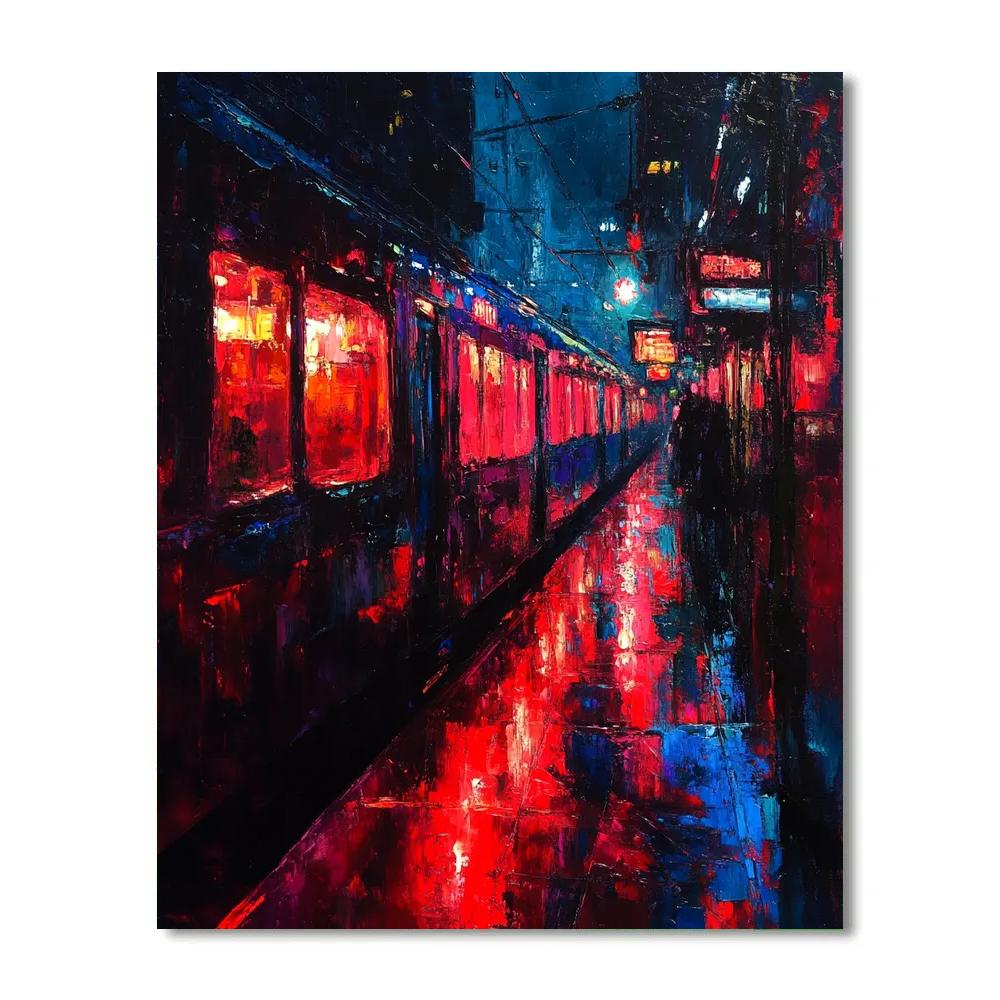 Edvard Munch Inspired Midnight Train DIY paint by numbers