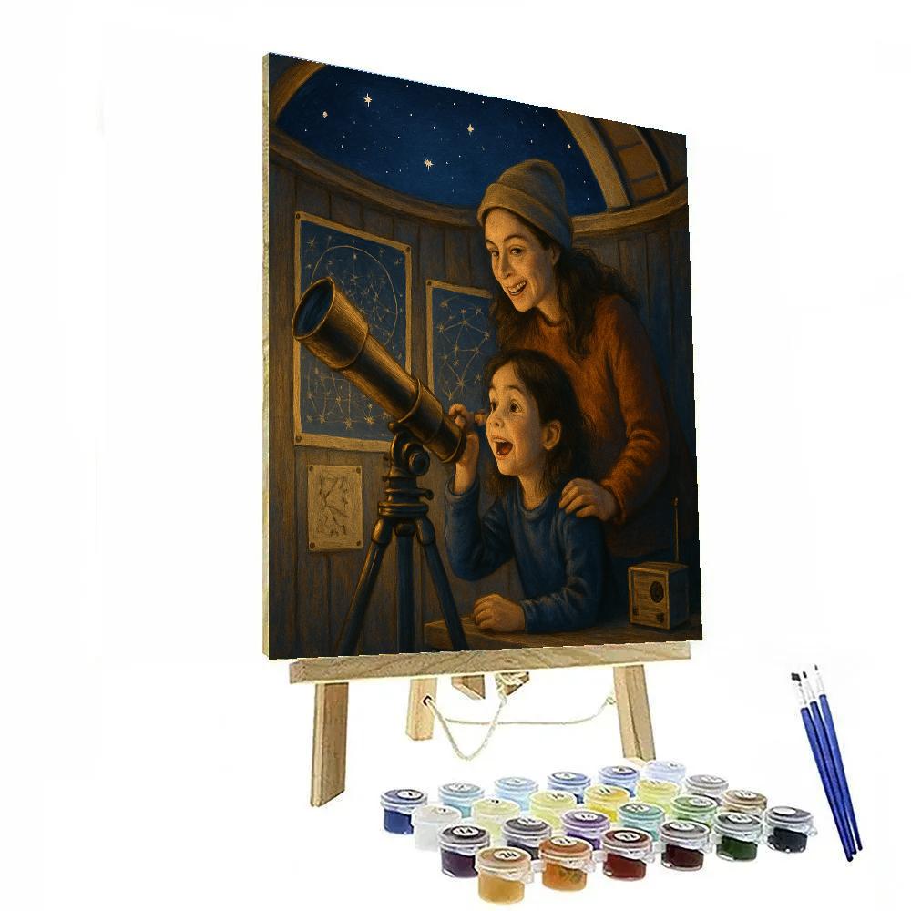 Mother And Child Backyard Observatory Paint by numbers kits