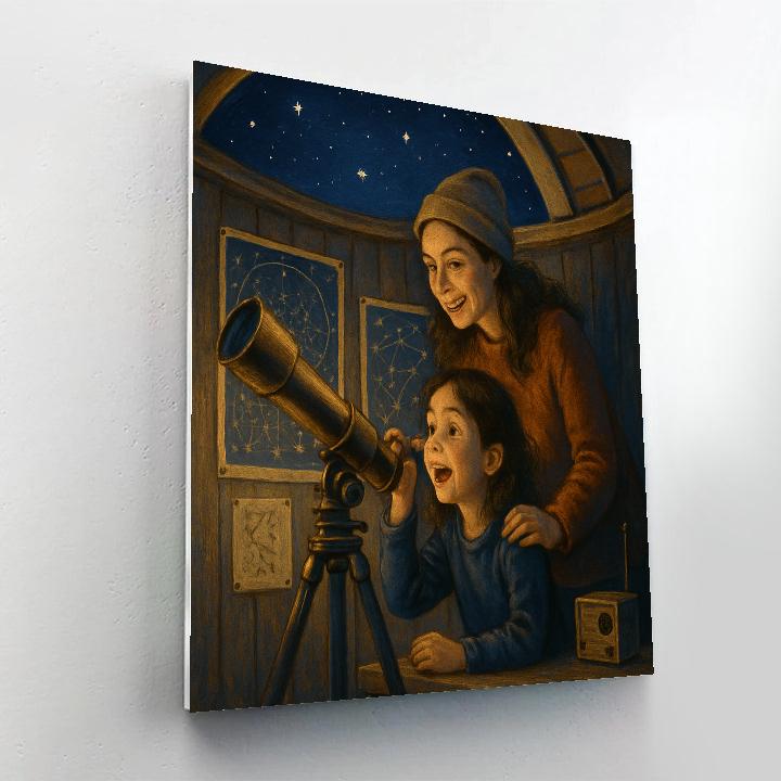 Mother And Child Backyard Observatory Paint by numbers kits