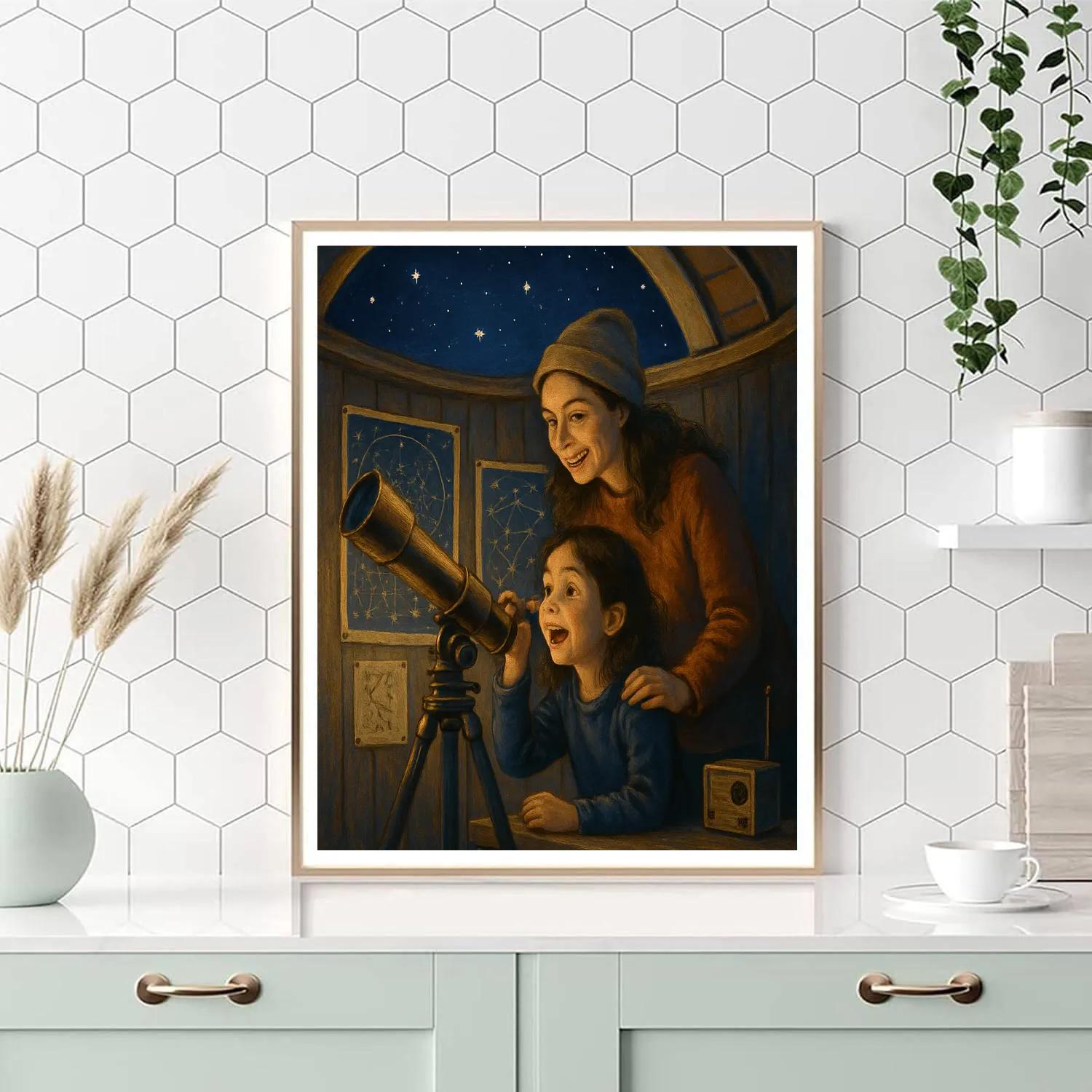 Mother And Child Backyard Observatory Paint by numbers kits