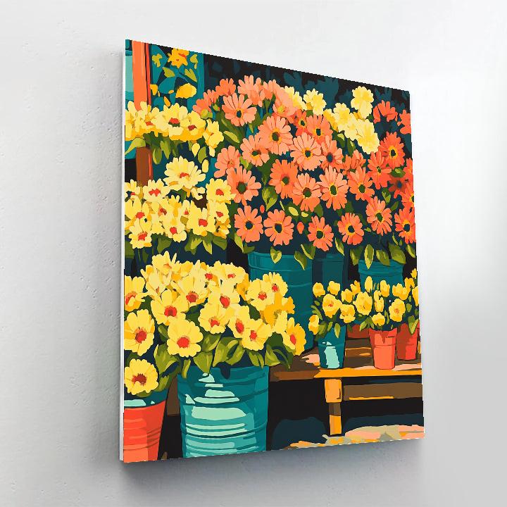 Henri Matisse Inspired Flower Stall paint by color