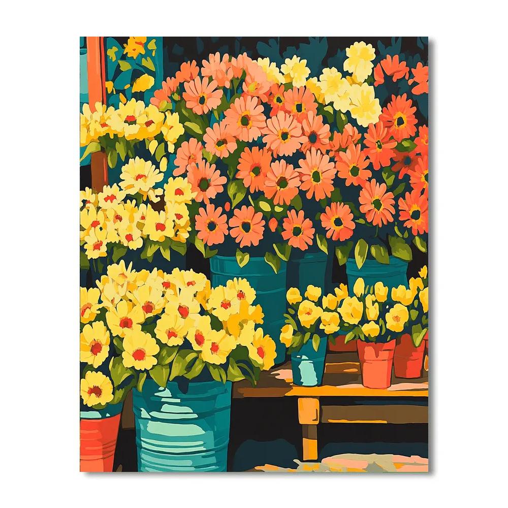 Henri Matisse Inspired Flower Stall paint by color