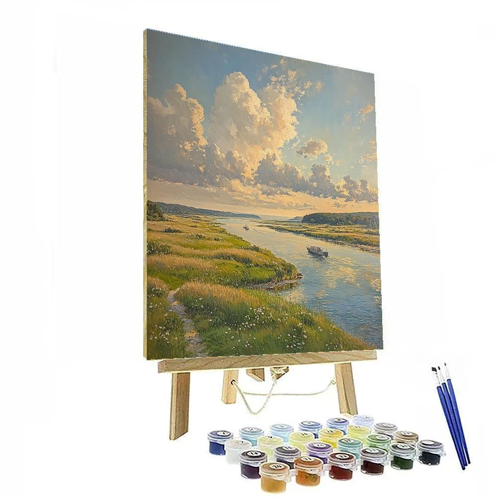 John Constable Inspired River Ferry paint by numbers