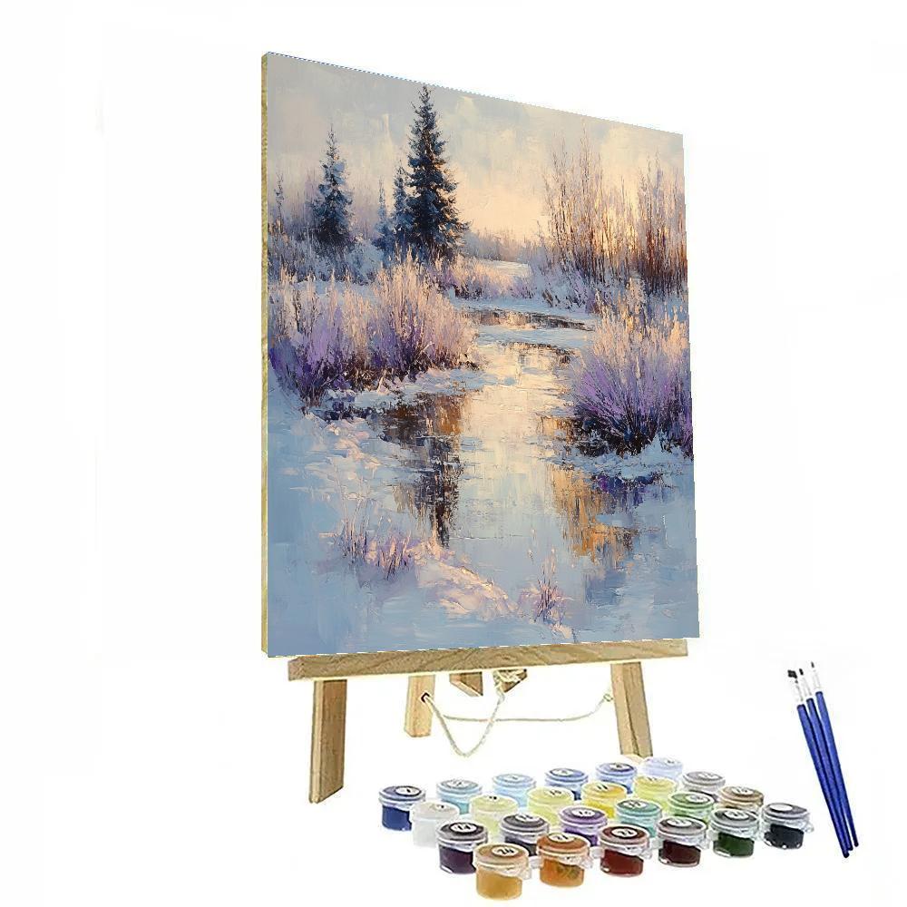 Claude Monet Inspired Winter Garden Number painting