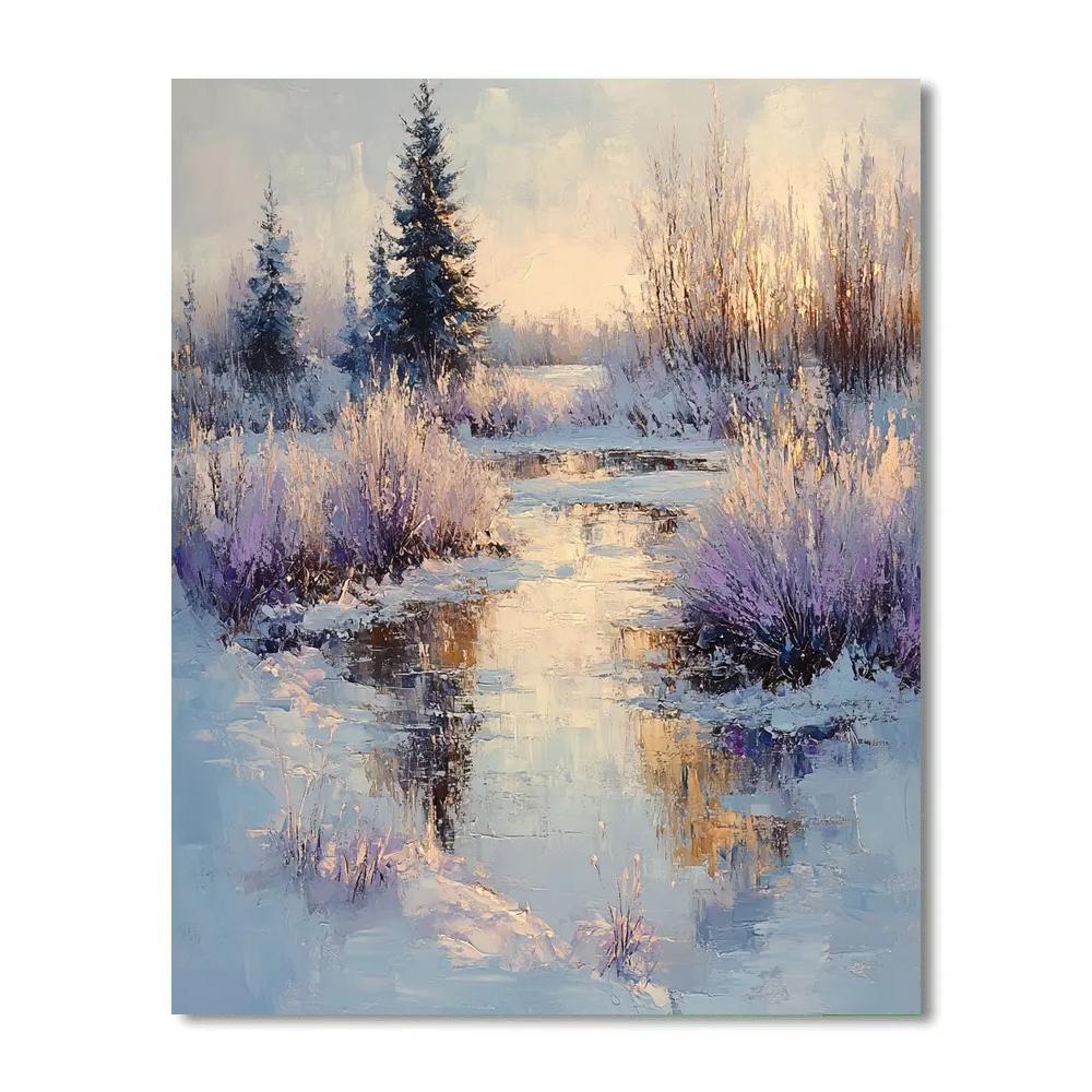 Claude Monet Inspired Winter Garden Number painting