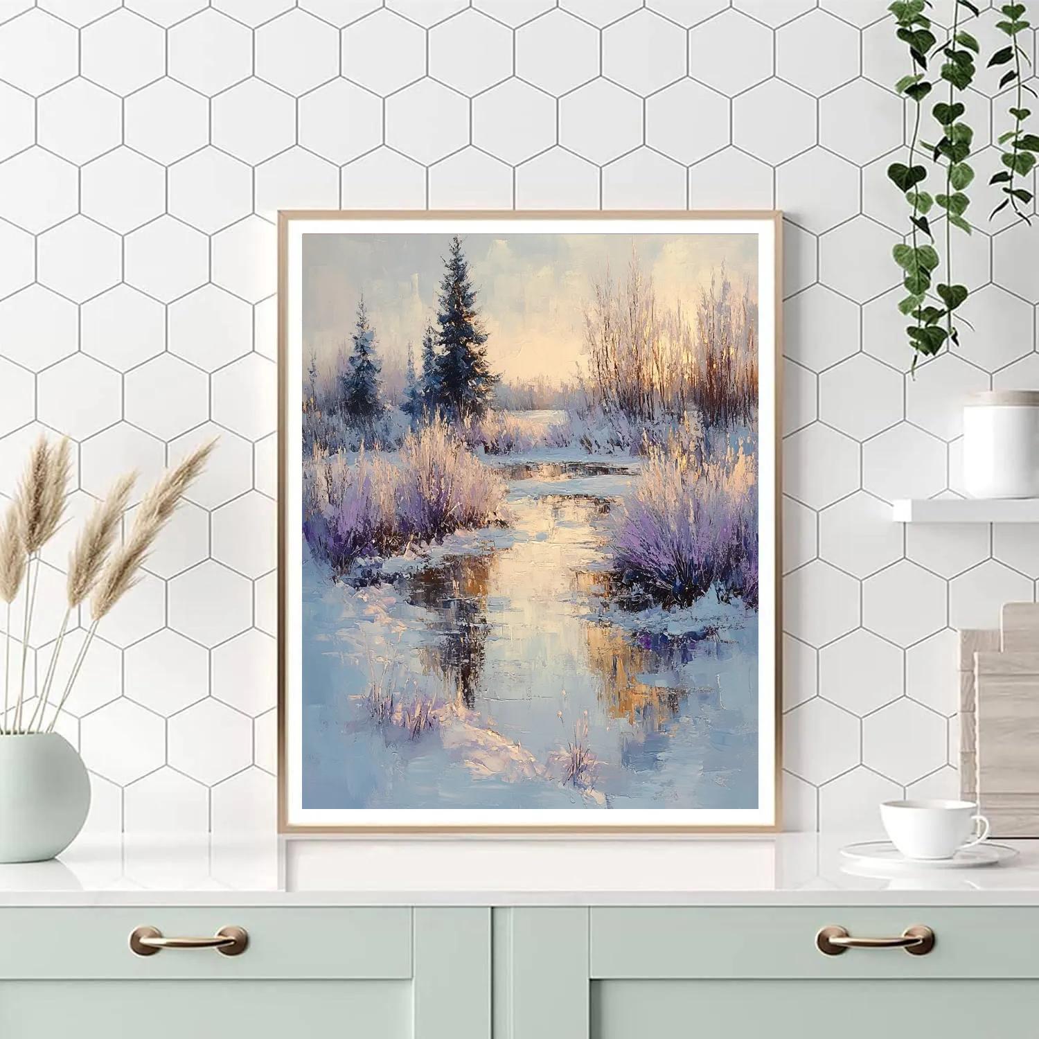 Claude Monet Inspired Winter Garden Number painting