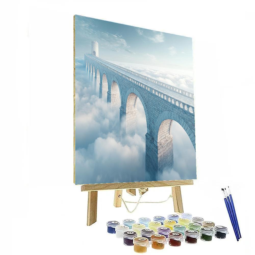 Rene Magritte Inspired Floating Bridge Paint by numbers art