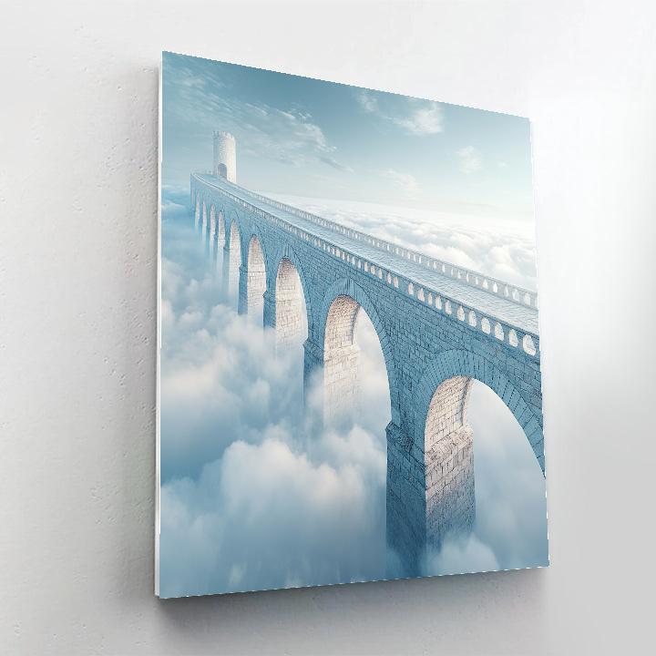 Rene Magritte Inspired Floating Bridge Paint by numbers art