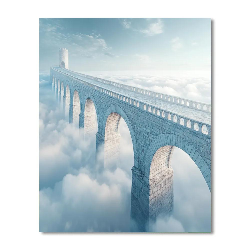 Rene Magritte Inspired Floating Bridge Paint by numbers art