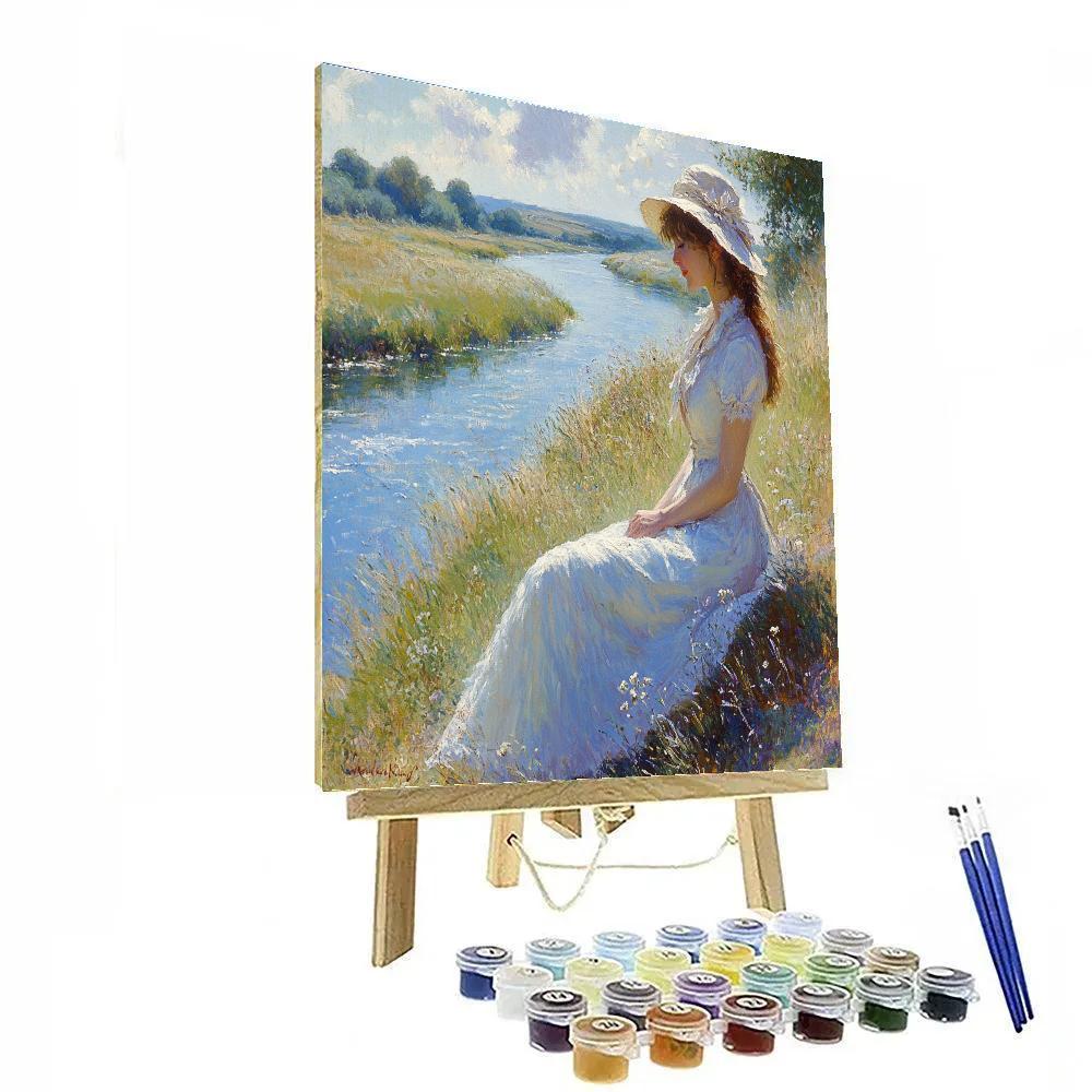 Thomas Gainsborough Inspired Riverbank Portrait DIY paint by numbers