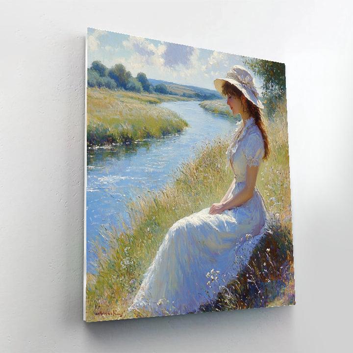 Thomas Gainsborough Inspired Riverbank Portrait DIY paint by numbers