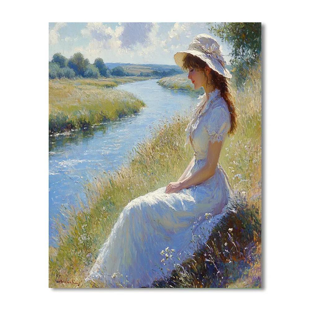 Thomas Gainsborough Inspired Riverbank Portrait DIY paint by numbers