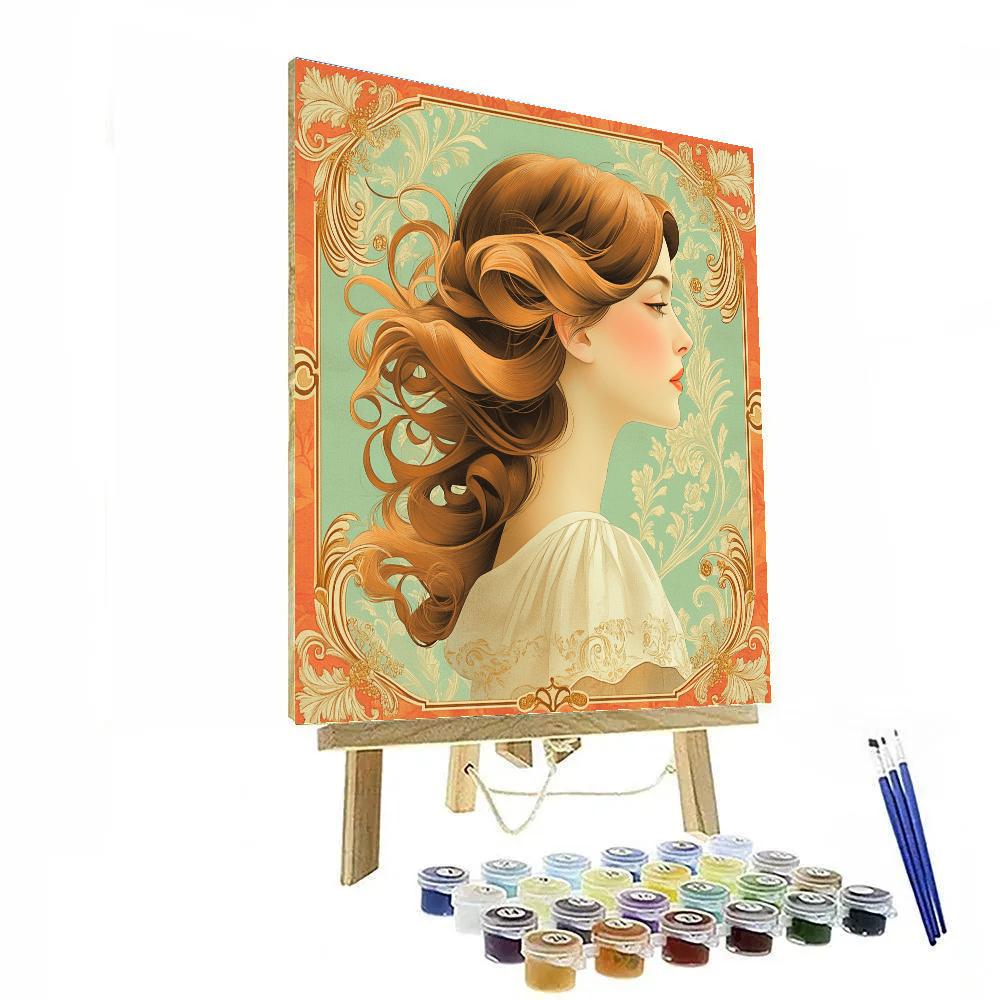 Alphonse Mucha Inspired Perfume Label DIY paint by numbers