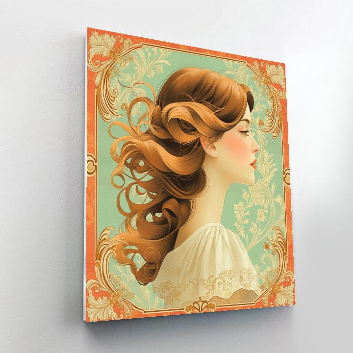 Alphonse Mucha Inspired Perfume Label DIY paint by numbers