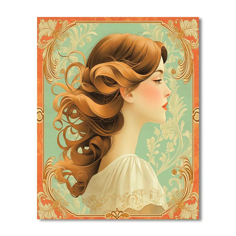 Alphonse Mucha Inspired Perfume Label DIY paint by numbers