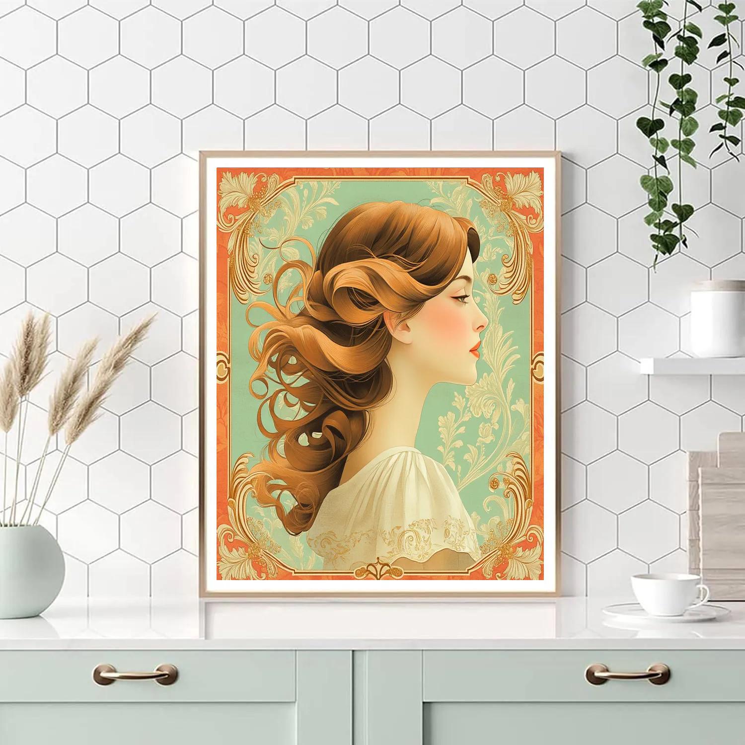 Alphonse Mucha Inspired Perfume Label DIY paint by numbers
