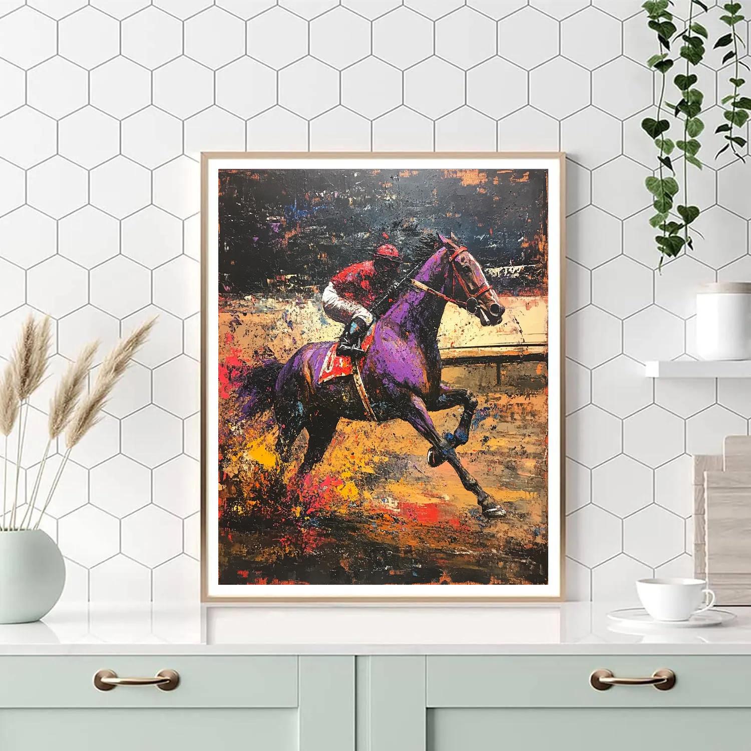 Francis Bacon Inspired Racing Horse paint by color