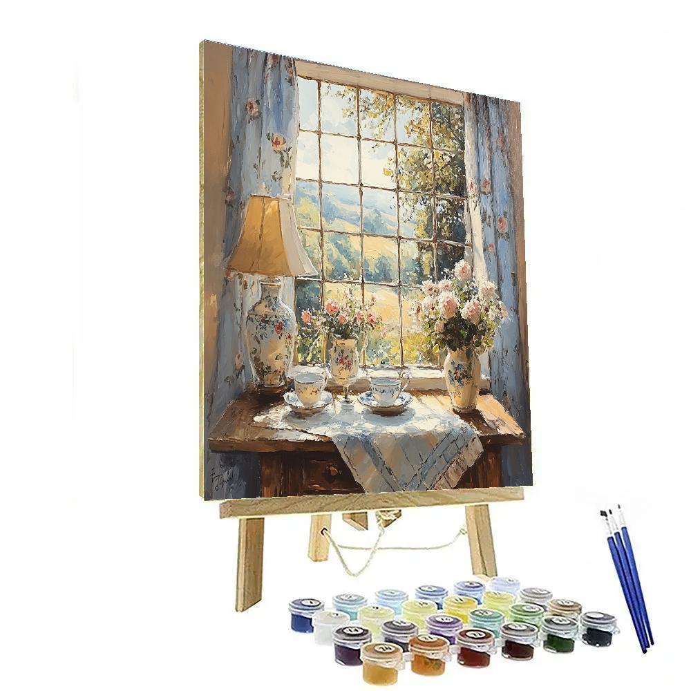 Johannes Vermeer Inspired Tea By The Window paint by number